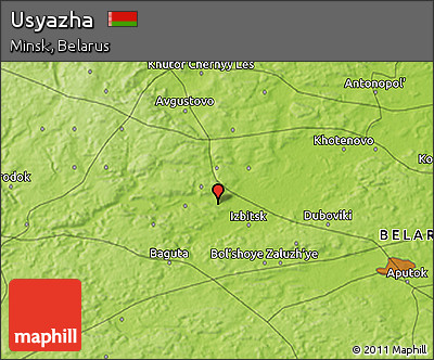 Physical 3D Map of Usyazha