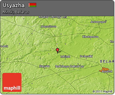Physical 3D Map of Usyazha