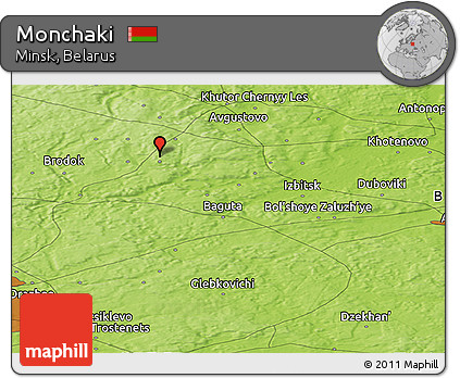 Physical Panoramic Map of Monchaki