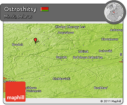 Physical Panoramic Map of Ostroshitsy