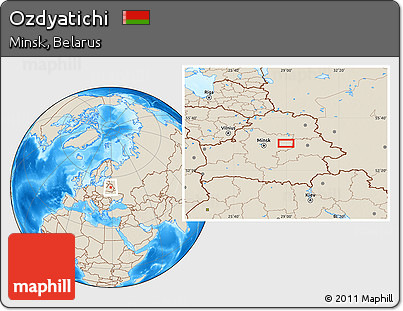 Shaded Relief Location Map of Ozdyatichi
