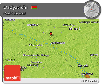 Physical Panoramic Map of Ozdyatichi