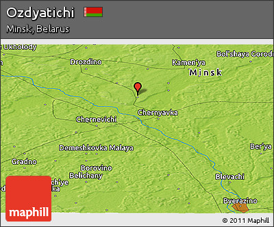 Physical Panoramic Map of Ozdyatichi