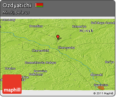 Physical Panoramic Map of Ozdyatichi