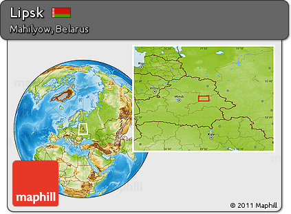 Physical Location Map of Lipsk