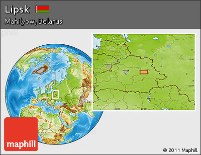 Physical Location Map of Lipsk