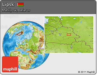 Physical Location Map of Lipsk