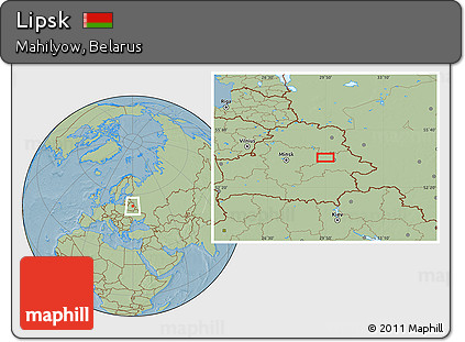 Savanna Style Location Map of Lipsk, hill shading