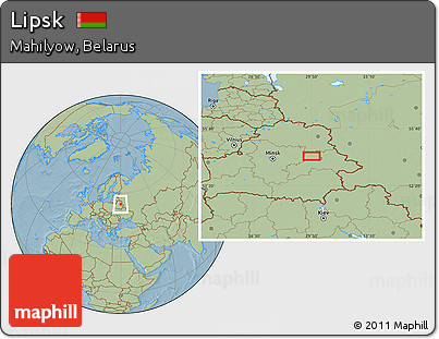 Savanna Style Location Map of Lipsk, hill shading