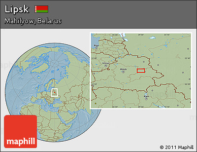 Savanna Style Location Map of Lipsk, hill shading