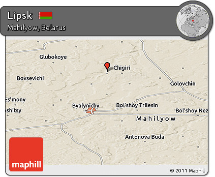 Shaded Relief Panoramic Map of Lipsk