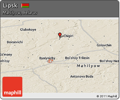 Shaded Relief Panoramic Map of Lipsk