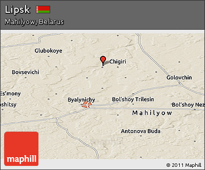 Shaded Relief Panoramic Map of Lipsk