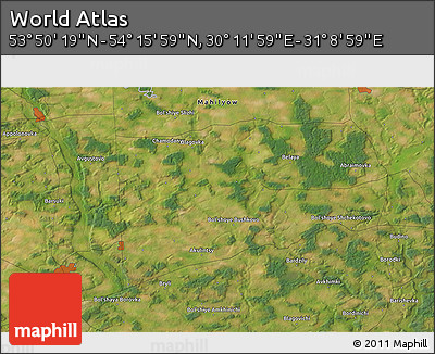 Satellite 3D Map of the Area around 54° 3' 9" N, 30° 40' 29" E