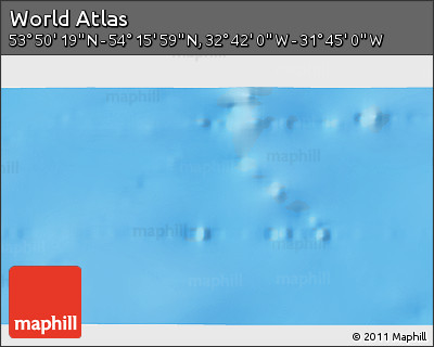 Physical 3D Map of the Area around 54° 3' 9" N, 32° 13' 30" W