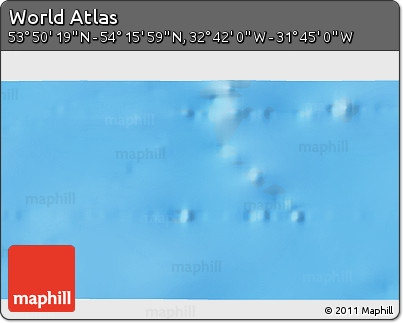 Physical 3D Map of the Area around 54° 3' 9" N, 32° 13' 30" W
