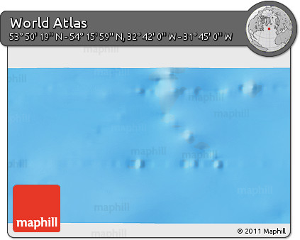 Shaded Relief 3D Map of the Area around 54° 3' 9" N, 32° 13' 30" W