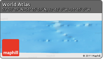 Physical Panoramic Map of the Area around 54° 3' 9" N, 32° 13' 30" W
