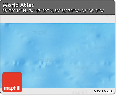 Shaded Relief 3D Map of the Area around 54° 3' 9" N, 33° 4' 30" W