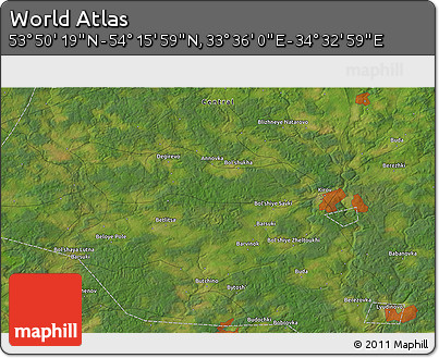 Satellite 3D Map of the Area around 54° 3' 9" N, 34° 4' 30" E
