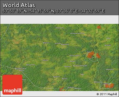 Satellite 3D Map of the Area around 54° 3' 9" N, 34° 4' 30" E