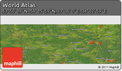 Satellite Panoramic Map of the Area around 54° 3' 9" N, 34° 4' 30" E