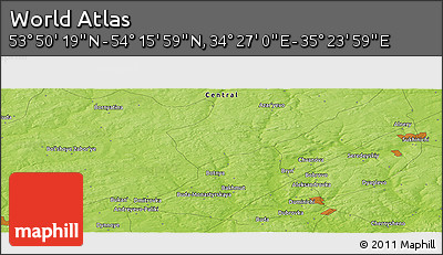 Physical Panoramic Map of the Area around 54° 3' 9" N, 34° 55' 29" E