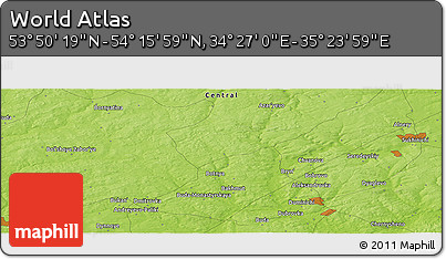 Physical Panoramic Map of the Area around 54° 3' 9" N, 34° 55' 29" E
