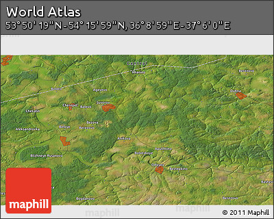 Satellite 3D Map of the Area around 54° 3' 9" N, 36° 37' 30" E