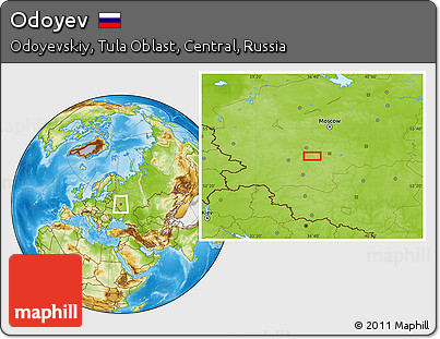 Physical Location Map of Odoyev