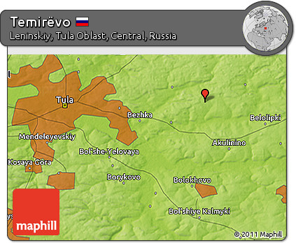 Physical 3D Map of Temirëvo