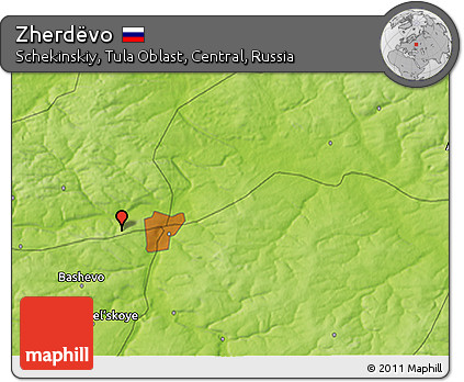 Physical 3D Map of Zherdëvo