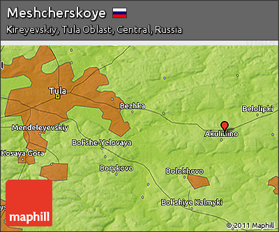 Physical 3D Map of Meshcherskoye