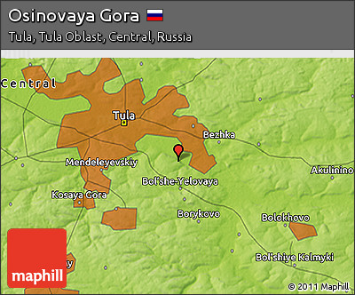 Physical 3D Map of Osinovaya Gora