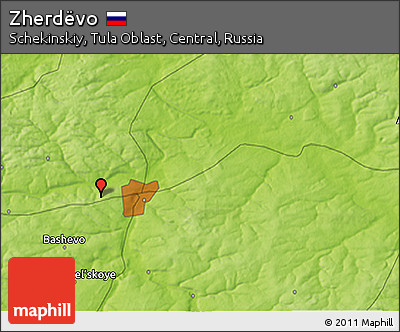 Physical 3D Map of Zherdëvo