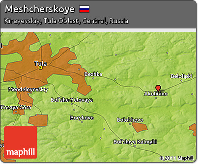 Physical 3D Map of Meshcherskoye