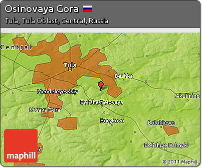 Physical 3D Map of Osinovaya Gora
