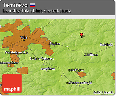 Physical 3D Map of Temirëvo