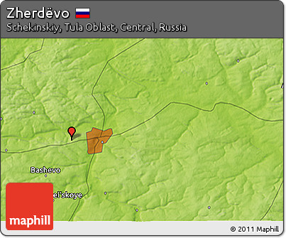 Physical 3D Map of Zherdëvo