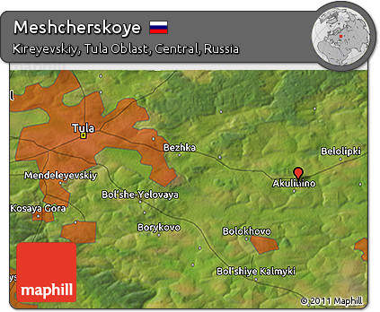 Satellite 3D Map of Meshcherskoye