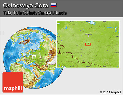 Physical Location Map of Osinovaya Gora