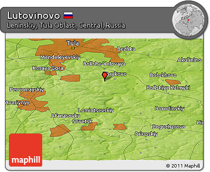 Physical Panoramic Map of Lutovinovo