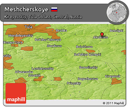 Physical Panoramic Map of Meshcherskoye