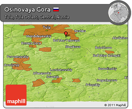 Physical Panoramic Map of Osinovaya Gora