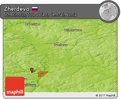 Physical Panoramic Map of Zherdëvo