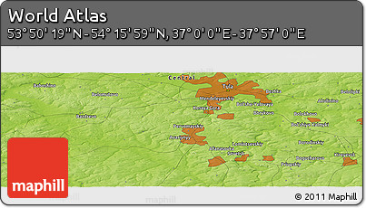 Physical Panoramic Map of the Area around 54° 3' 9" N, 37° 28' 30" E
