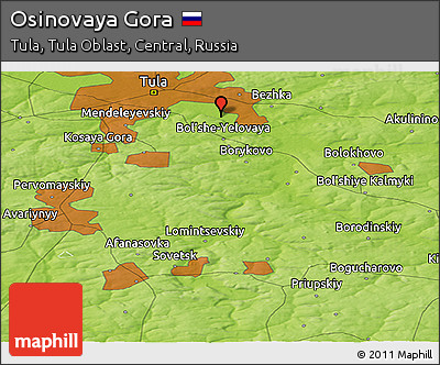 Physical Panoramic Map of Osinovaya Gora