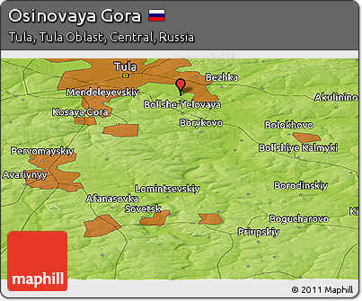 Physical Panoramic Map of Osinovaya Gora
