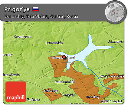 Physical 3D Map of Prigor'ye