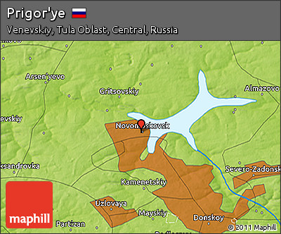 Physical 3D Map of Prigor'ye